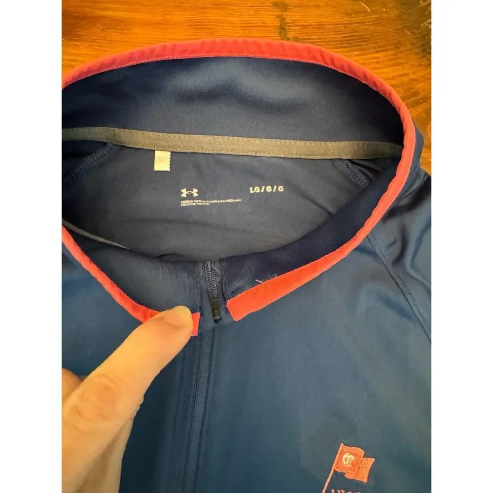 Under Armour women’s navy blue 1/4 performance golf pull over size large NWOT